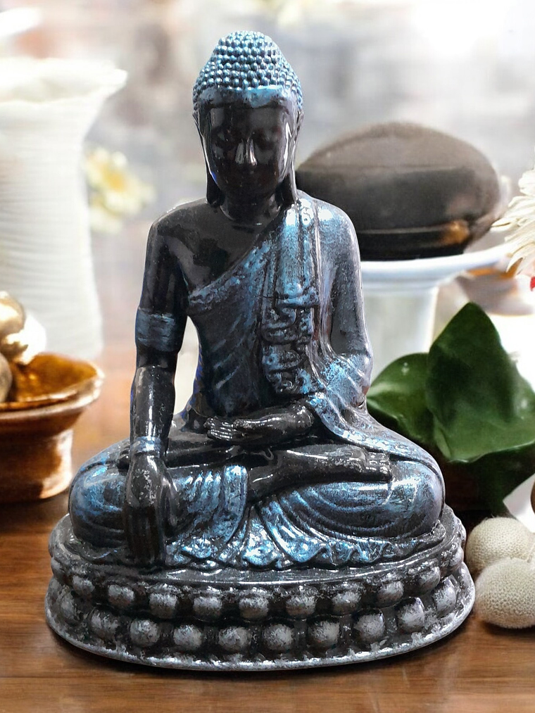 Figura Buda sobre bimana 22cm 2