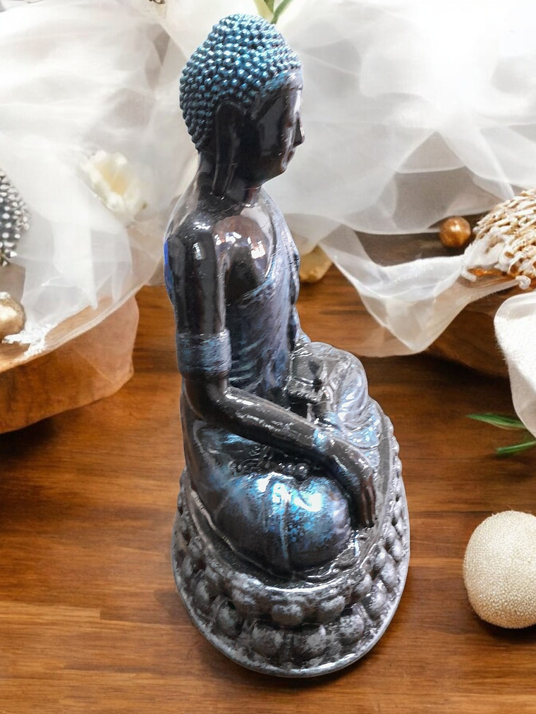 Figura Buda sobre bimana 22cm 3