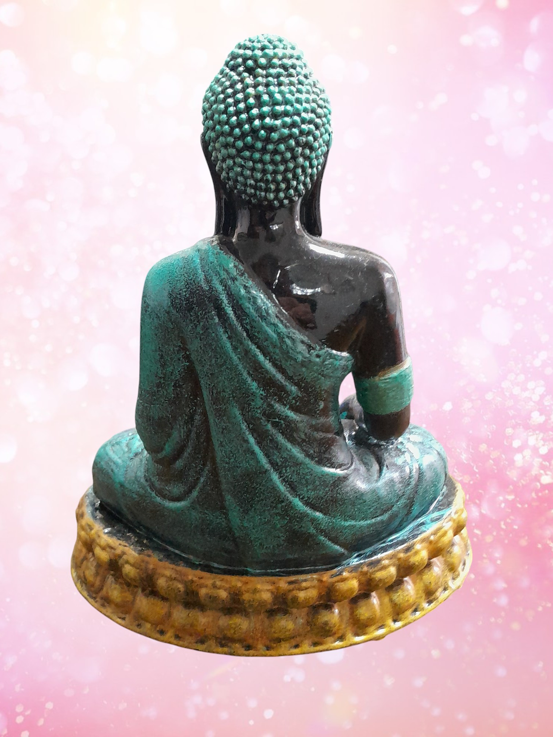 Figura Buda sobre bimana 22cm 8