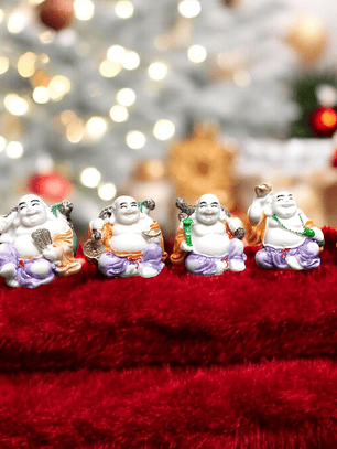 Figura 6 mini budas sonrientes de la buena suerte