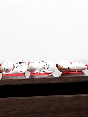 Figura Set 5 mini gatos de la felicidad - 5cm