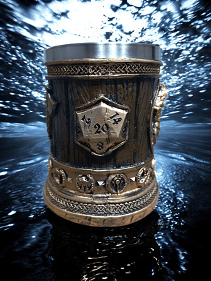 Jarra Vikinga 450cc  Roble y Dorado - shopero Mug 13cm