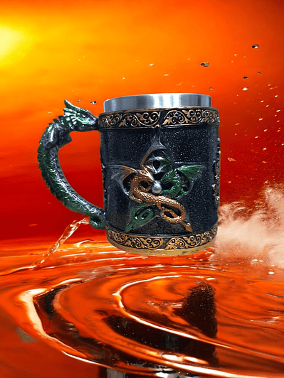 Jarra Vikinga 400cc  Dragón Nórdico - shopero Mug 12 cm