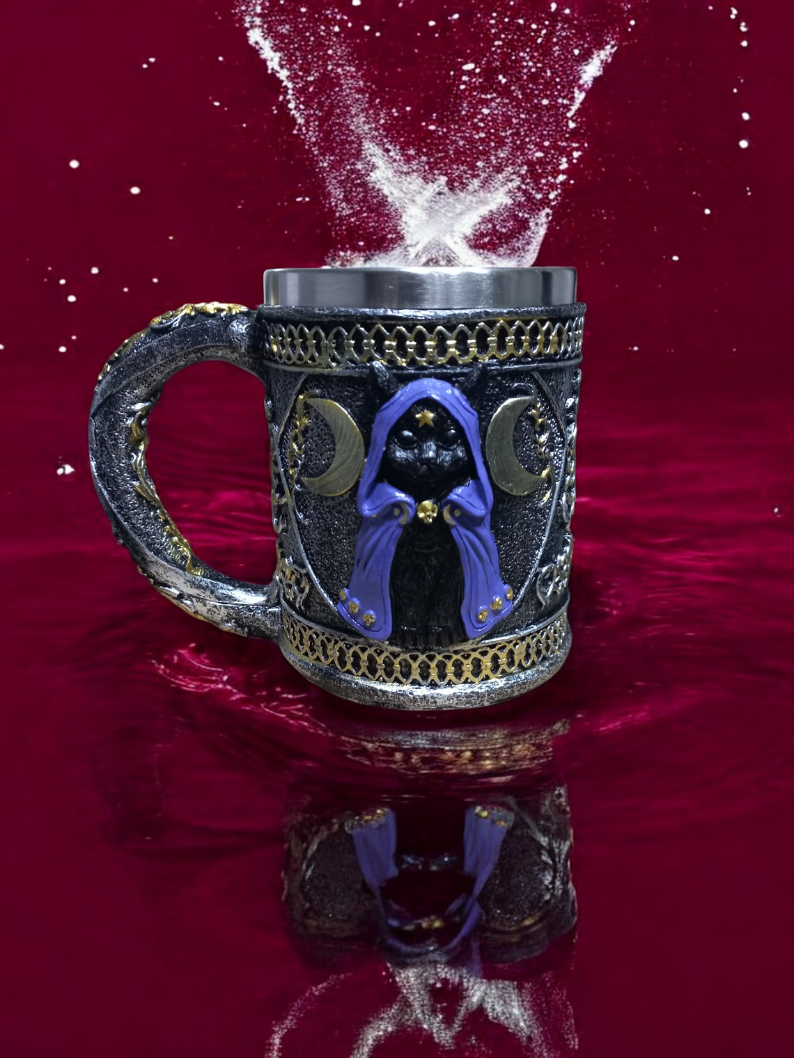 Tazón Mug Shopero Vikingo 400cc  Gato Místico de la Luna 1