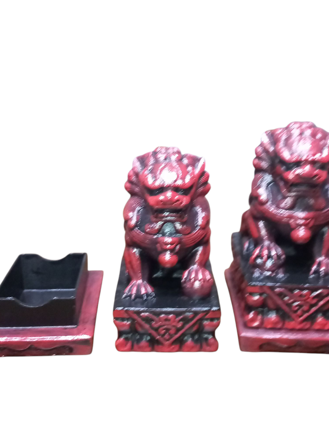 Figuras 2 Perros Fu o Leones De Buda Con Joyero 6