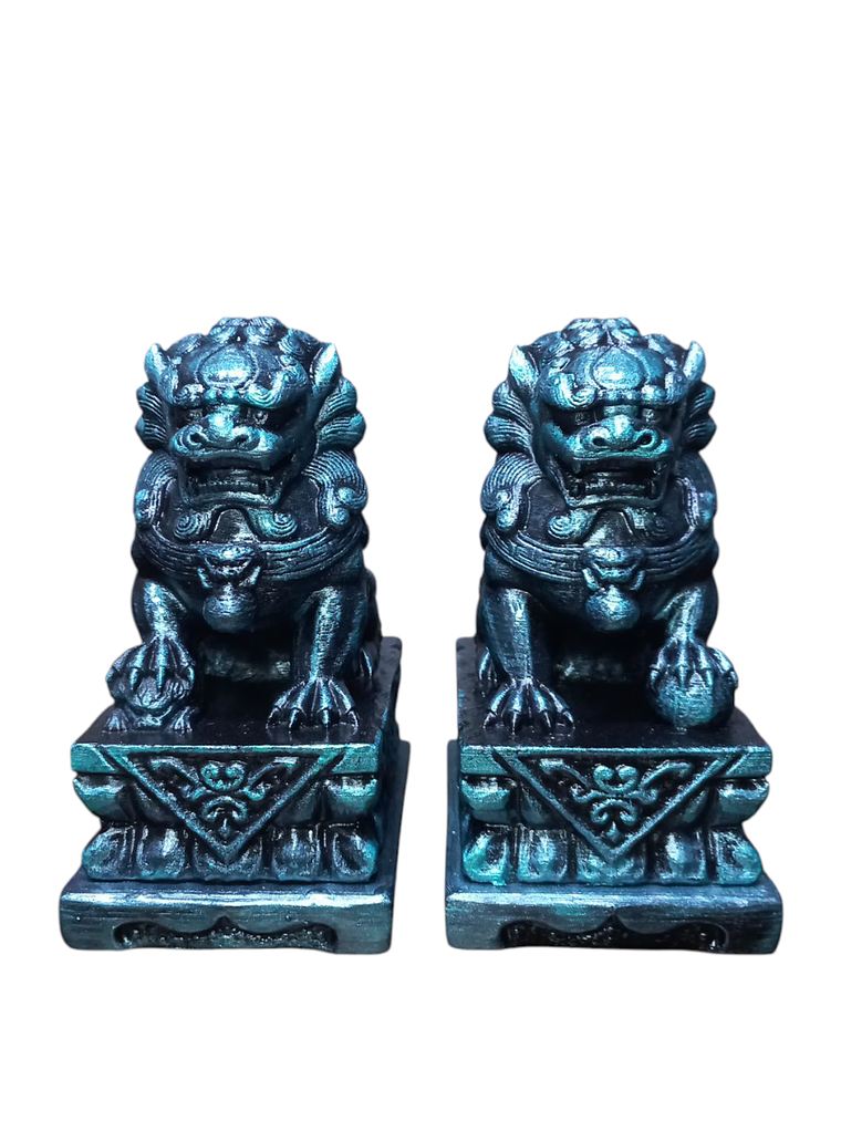 Figuras 2 Perros Fu o Leones De Buda Con Joyero 12