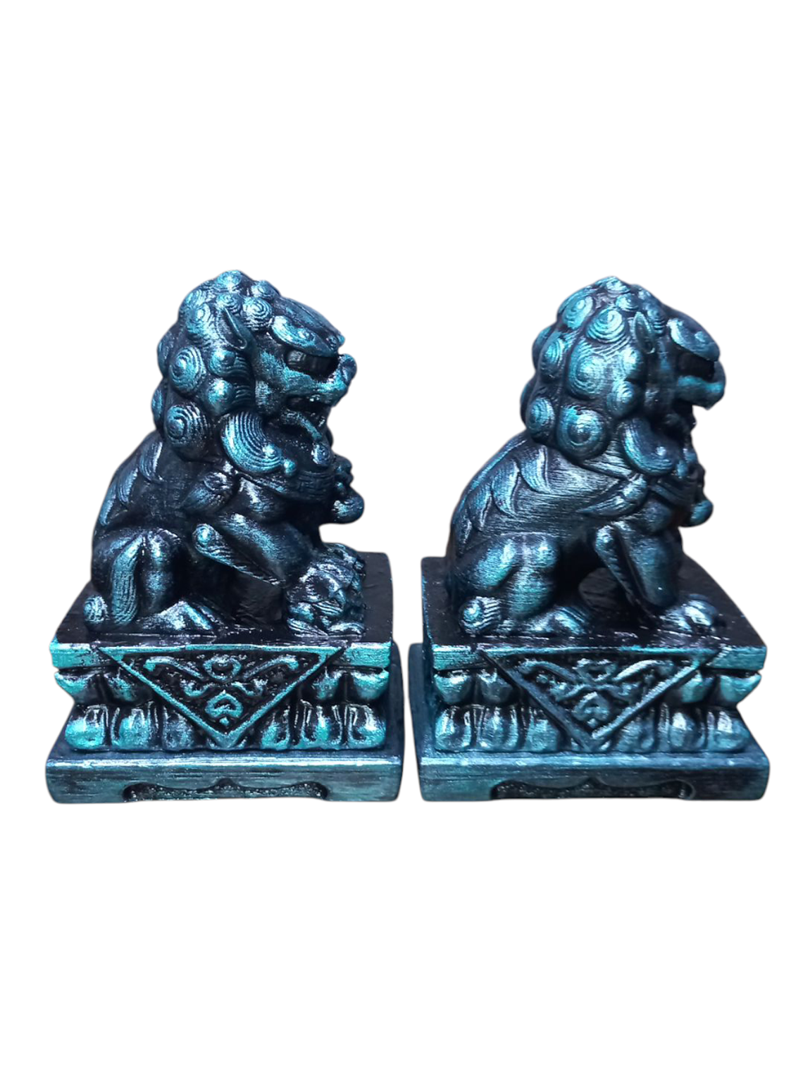 Figuras 2 Perros Fu o Leones De Buda Con Joyero 15