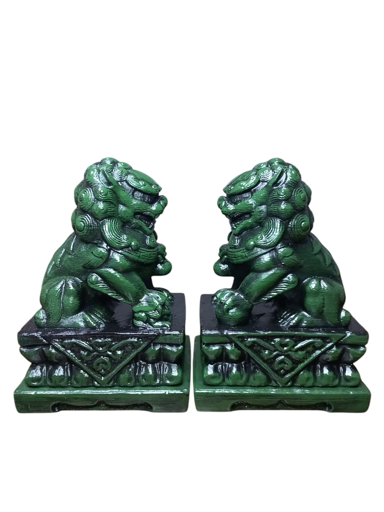 Figuras 2 Perros Fu o Leones De Buda Con Joyero 21