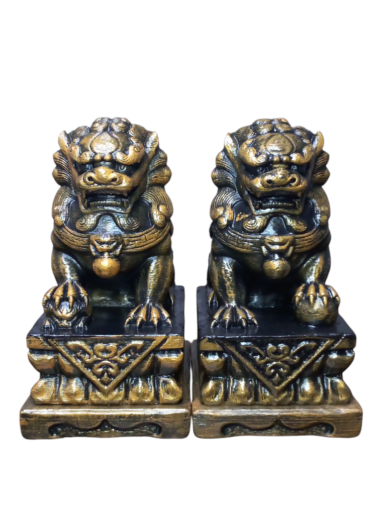 Figuras 2 Perros Fu o Leones De Buda Con Joyero 22
