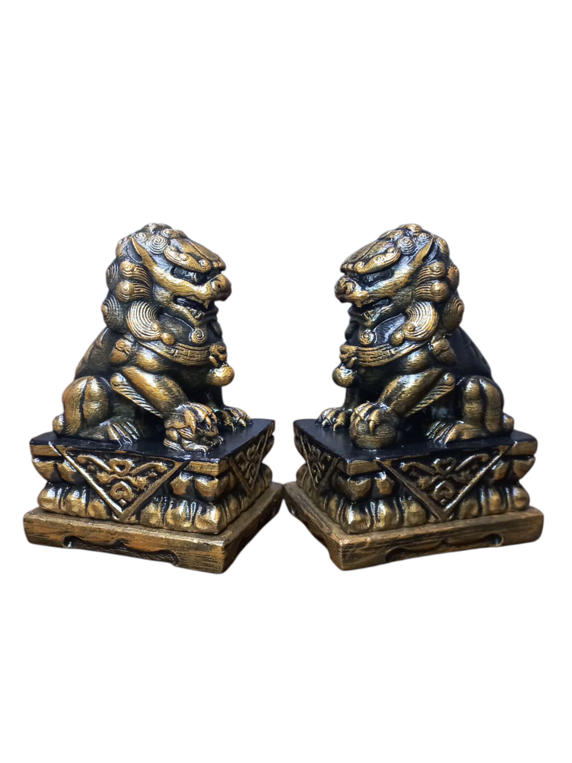 Figuras 2 Perros Fu o Leones De Buda Con Joyero 23