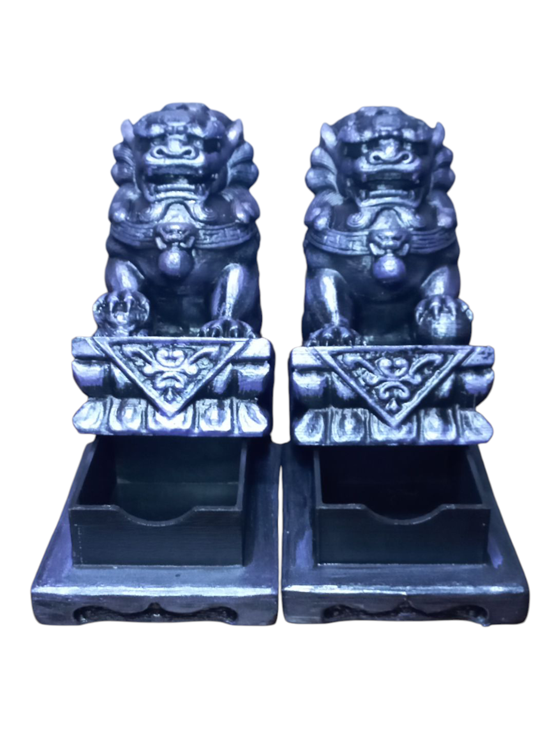Figuras 2 Perros Fu o Leones De Buda Con Joyero 27