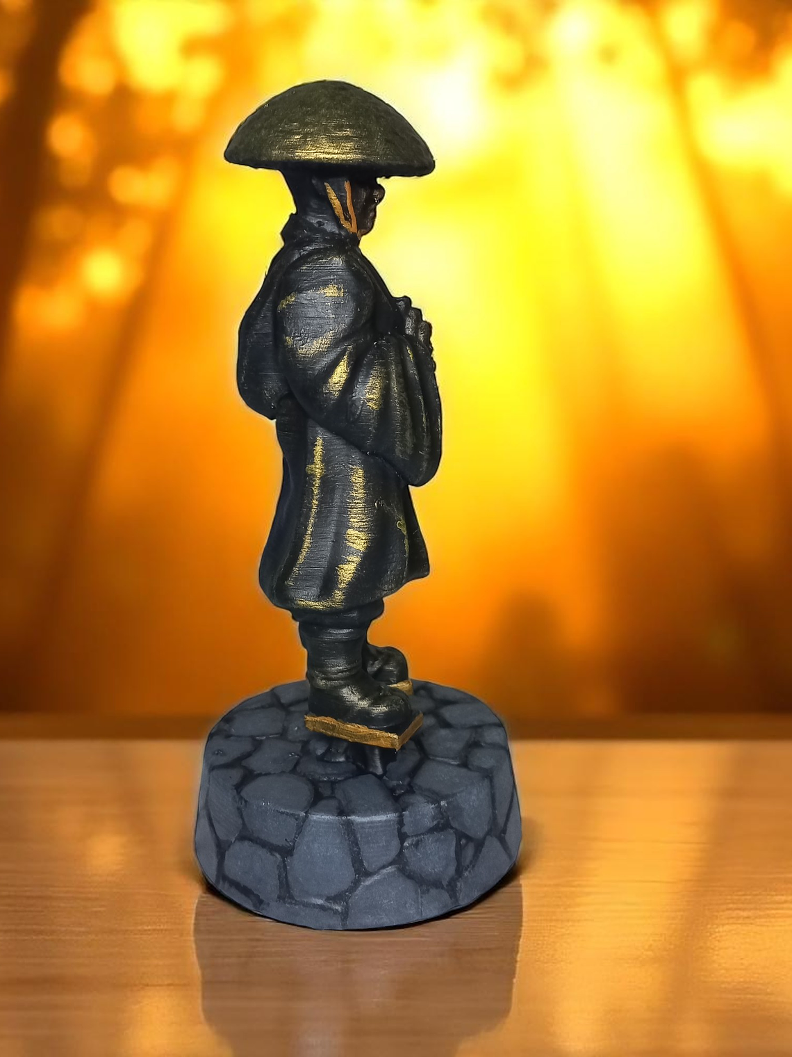 Figura decorativa monje errante japonés 15cm 4