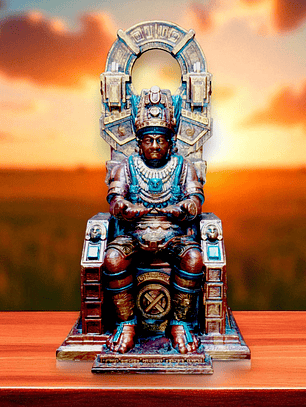 Figura Tlatoani soporte celular celular 24 cm (sutil efecto de oxidación)