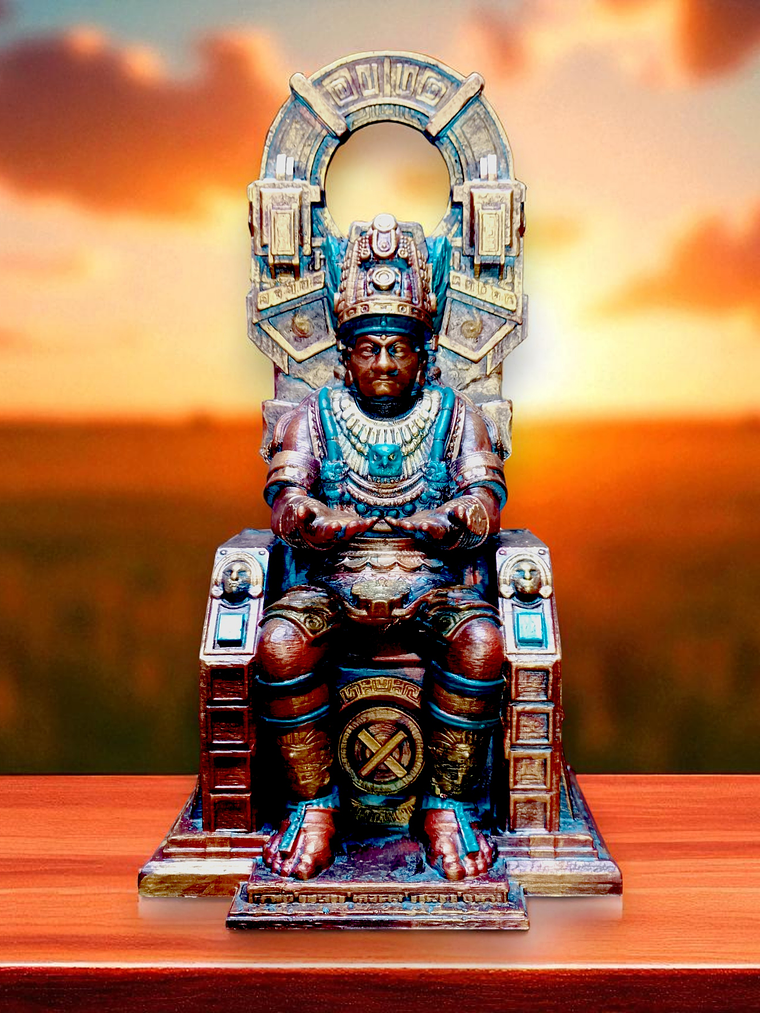 Figura Tlatoani soporte celular celular 24 cm (sutil efecto de oxidación) 1