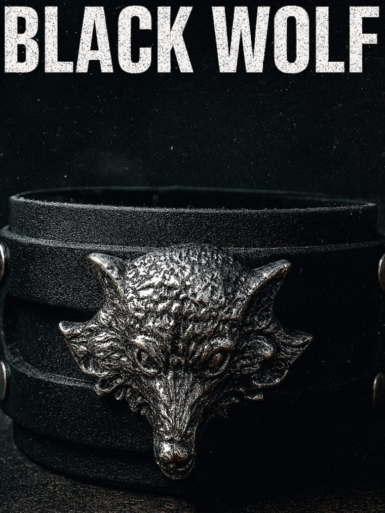 Brazalete de cuero Black Wolf 1