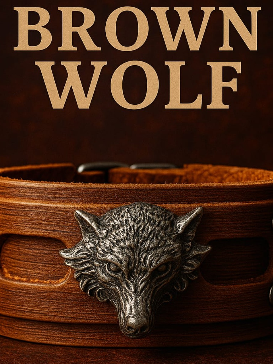 Brazalete de cuero Brown Wolf 1