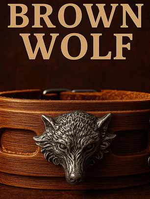 Brazalete de cuero Brown Wolf