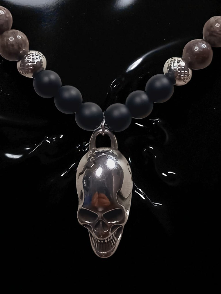 Collar con Colgante en acero diseño calavera 5