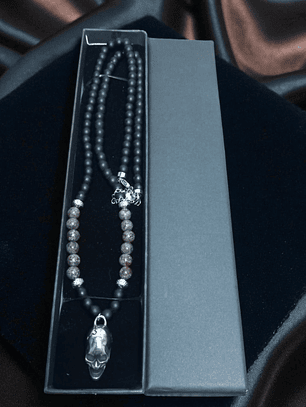 Collar con Colgante en acero diseño calavera