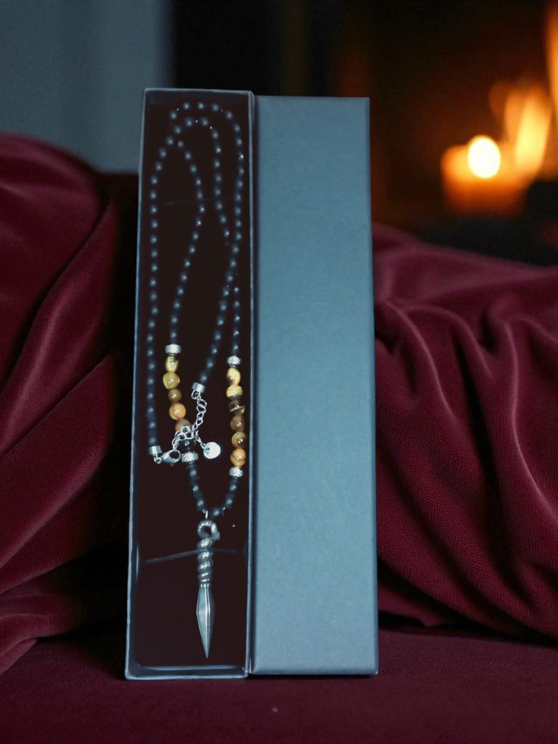 Collar con Colgante en acero diseño tribal 3