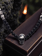 Collar de piedra artificial con Colgante en acero diseño calavera pequeña - Miniatura 1