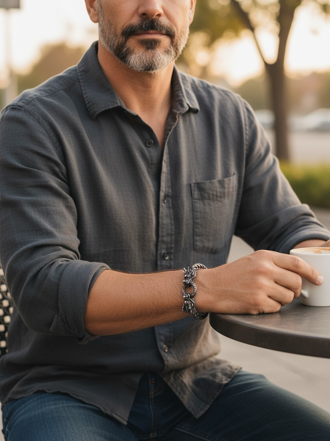 Pulsera dragón nórdico acero tostado 2