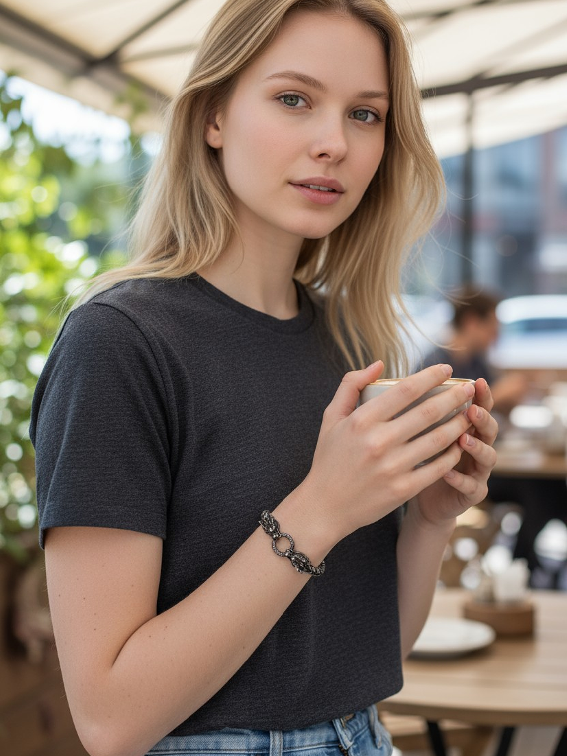 Pulsera dragón nórdico acero tostado 3