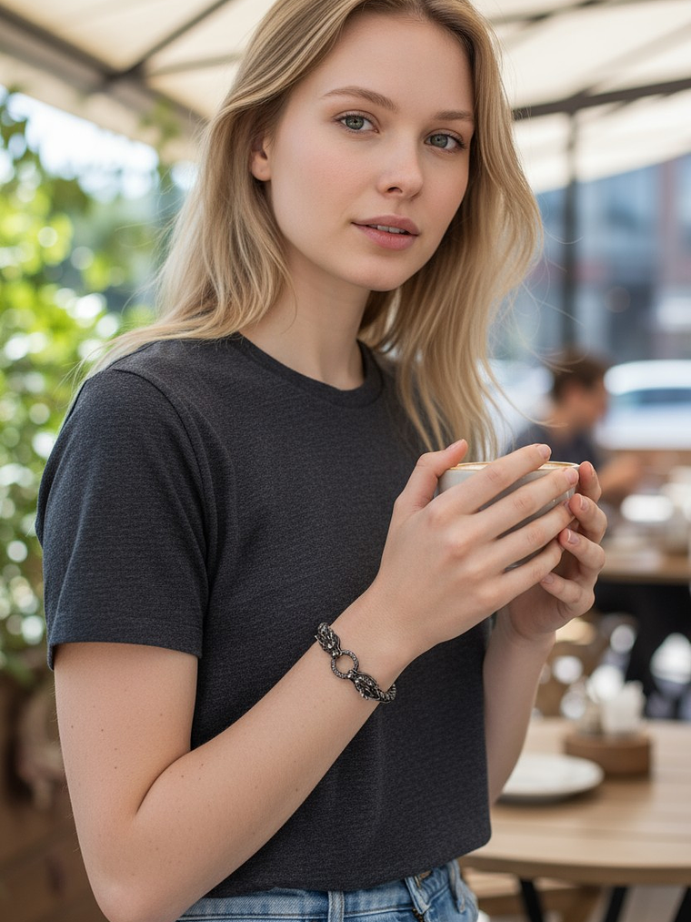 Pulsera dragón nórdico acero tostado 3