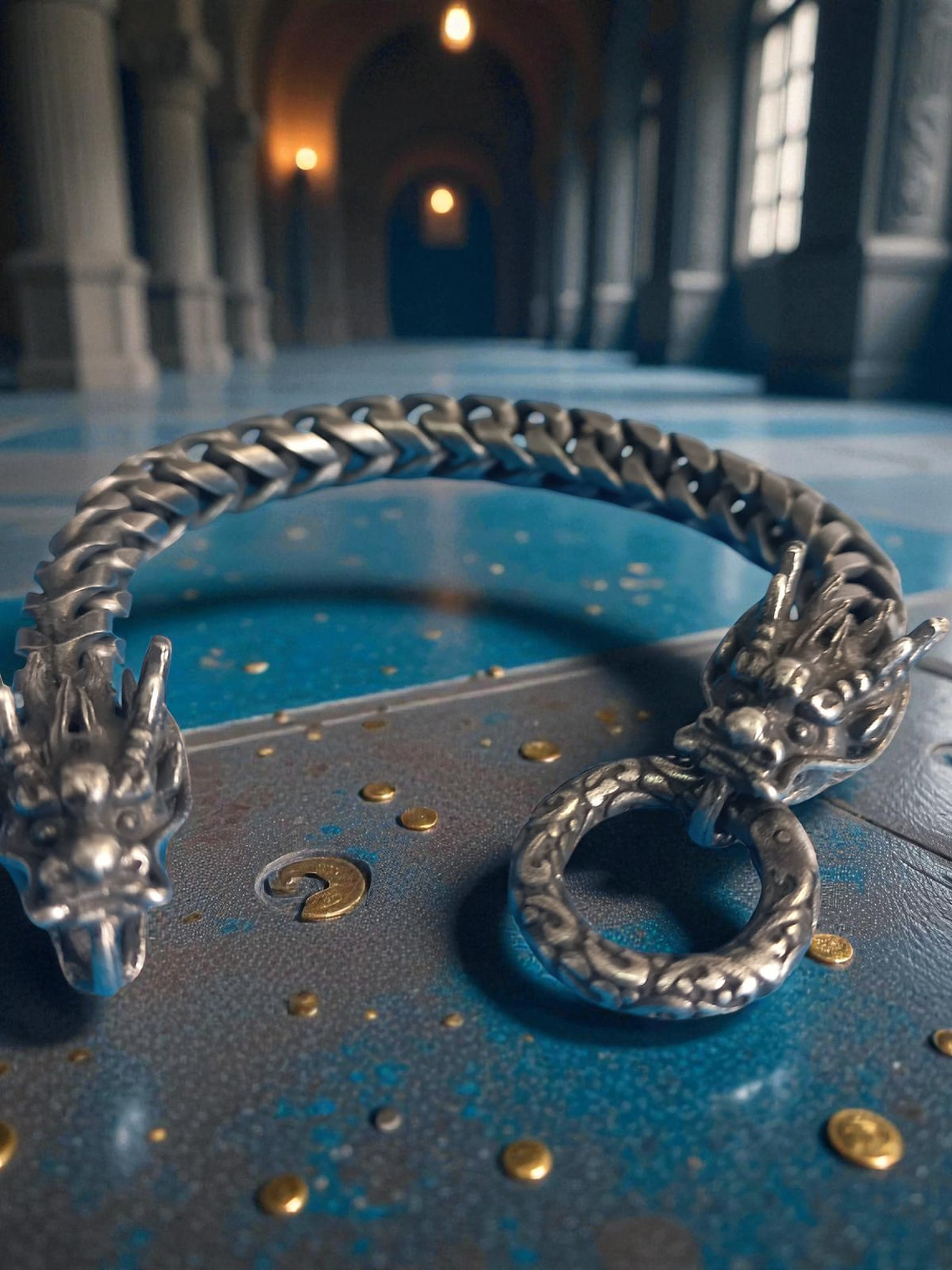 Pulsera dragón nórdico acero tostado 4