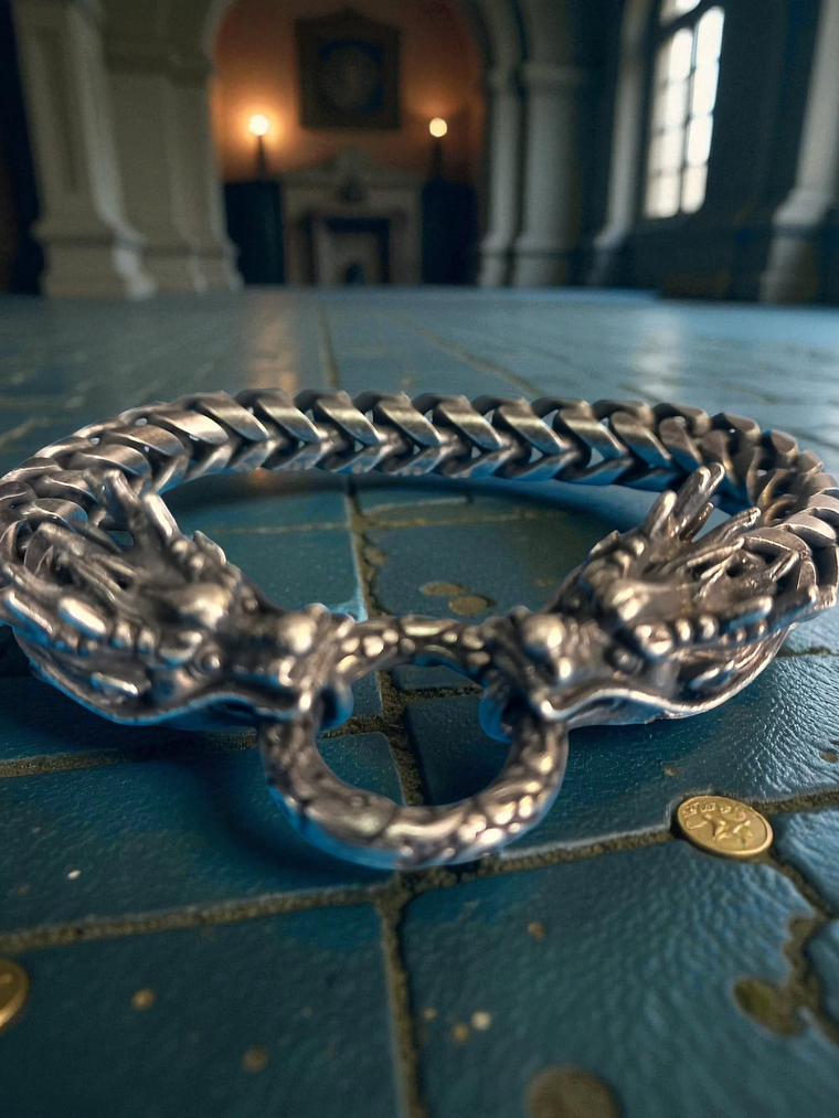 Pulsera dragón nórdico acero tostado 5