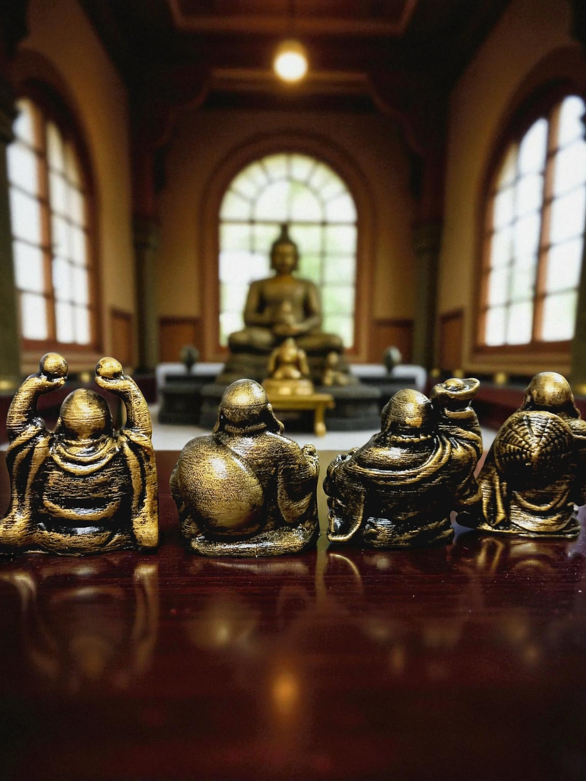 Set de 4 Mini budas de la suerte 6cm  10