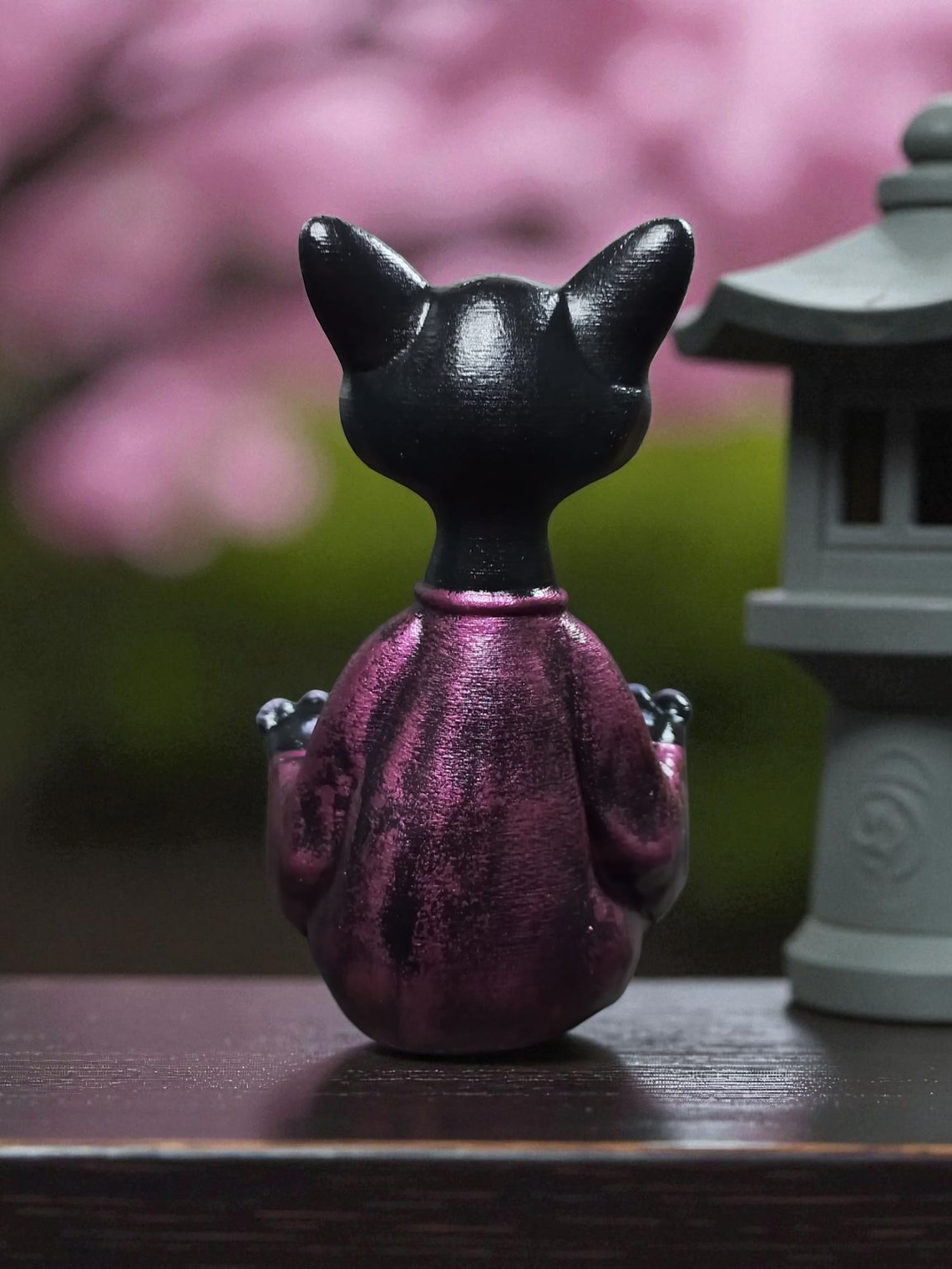 Gato Zen meditando 15cm 2