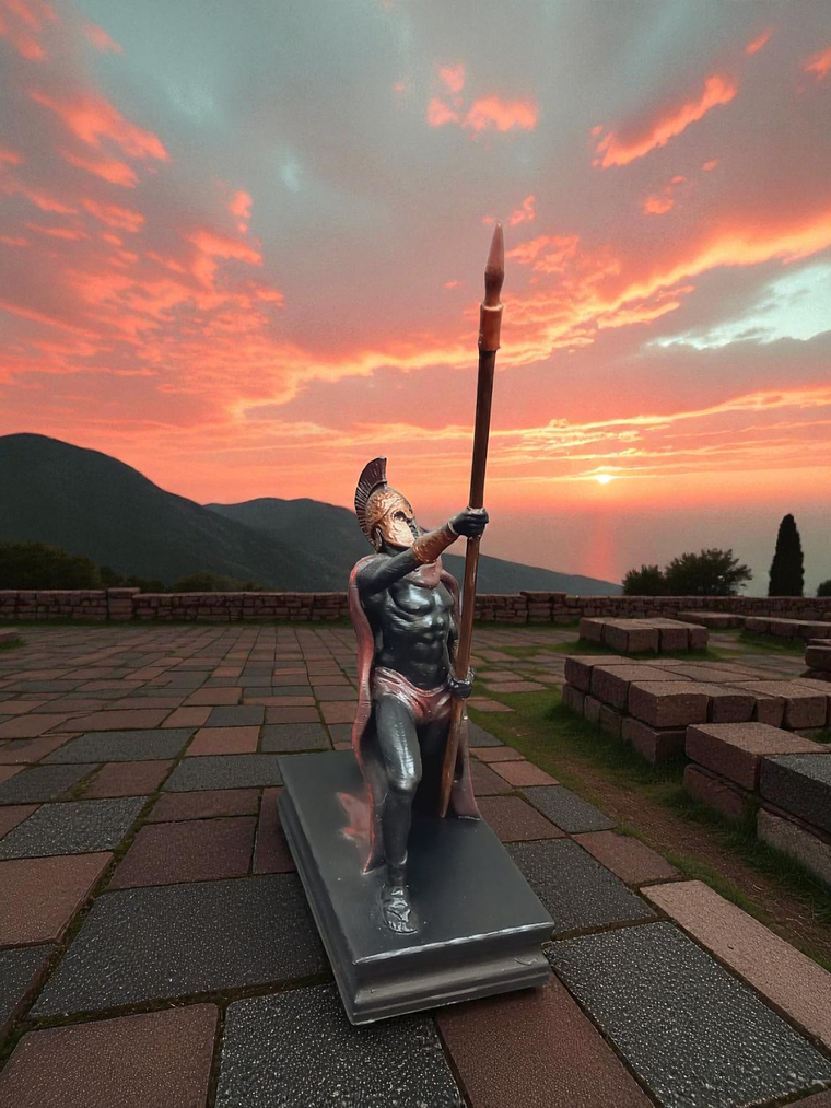 Figura guerrero espartano portando lanza 13cm 5