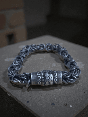 Pulsera de acero envejecido con cierre magnético 21.5cm