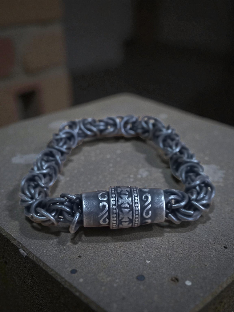 Pulsera de acero envejecido con cierre magnético 21.5cm 1