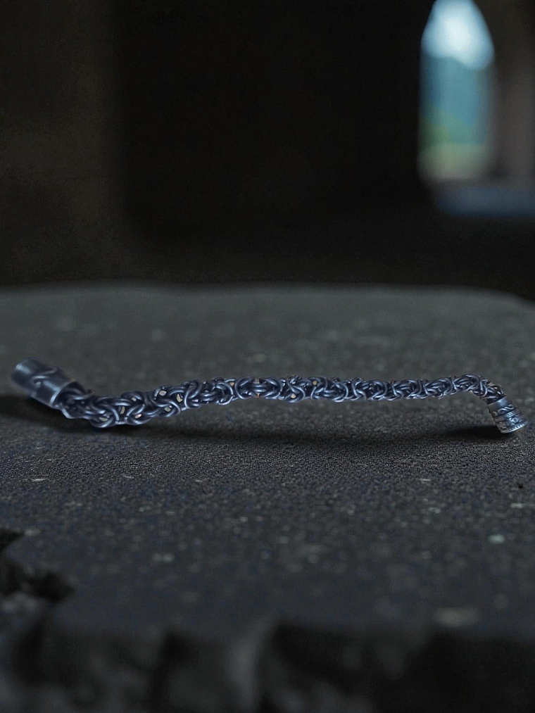 Pulsera de acero envejecido con cierre magnético 21.5cm 4