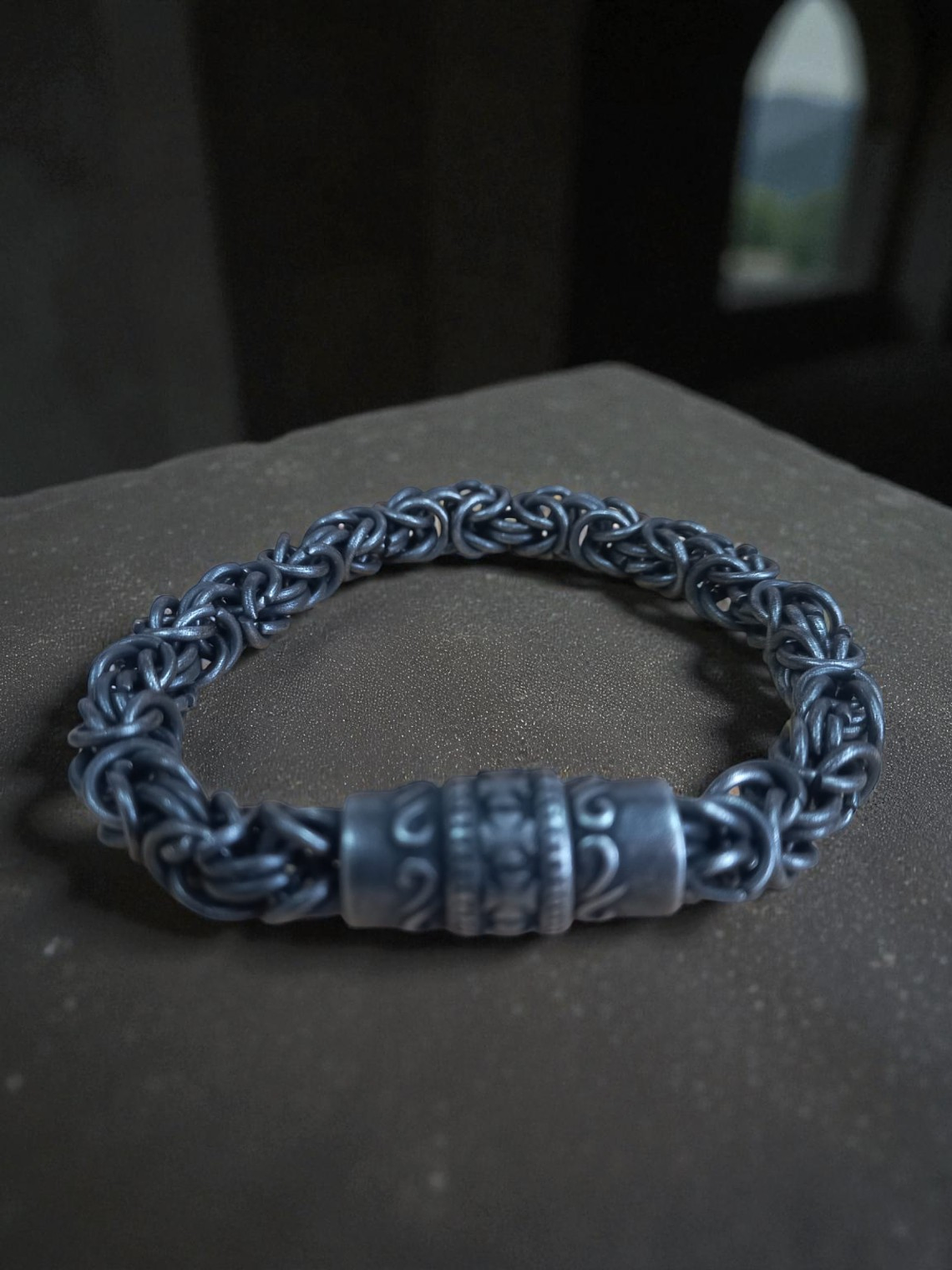 Pulsera de acero envejecido con cierre magnético 21.5cm 2