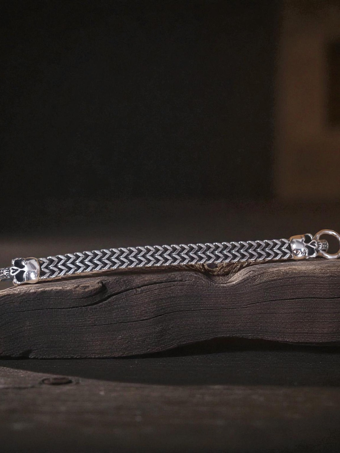 Pulsera de acero doble calavera 4