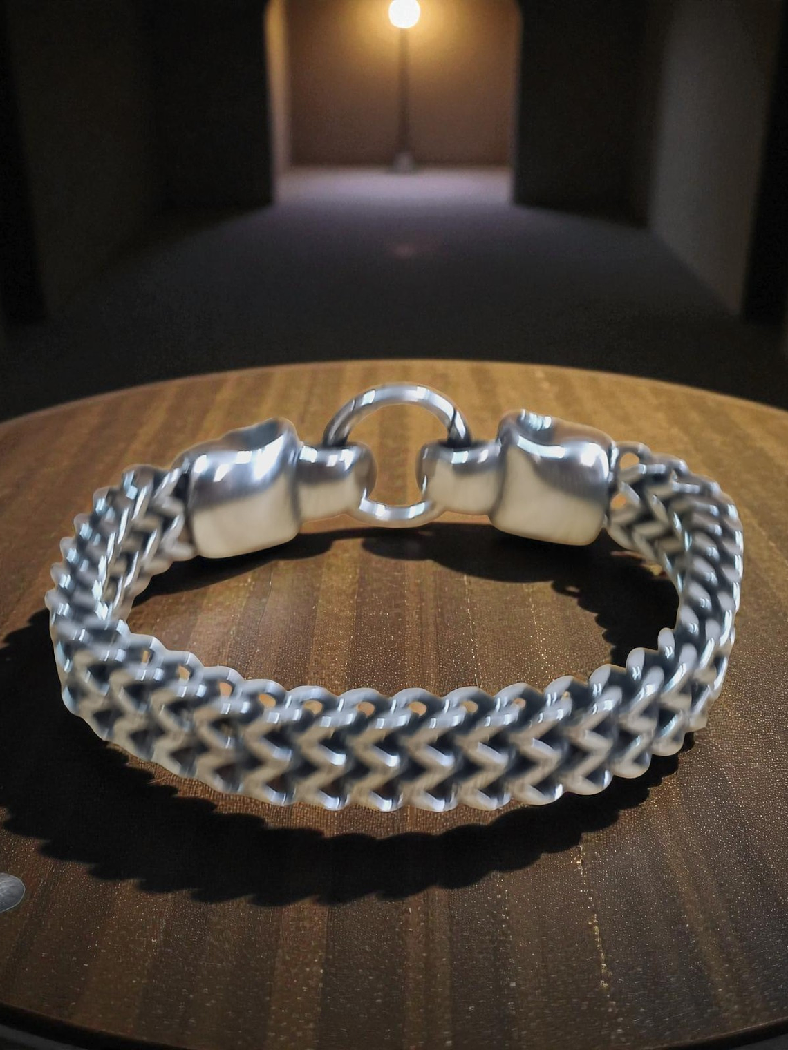 Pulsera de acero doble calavera 5