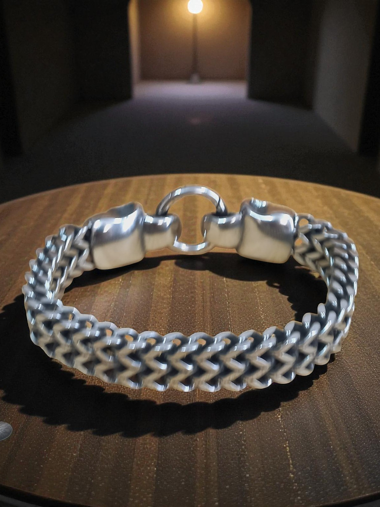 Pulsera de acero doble calavera 5