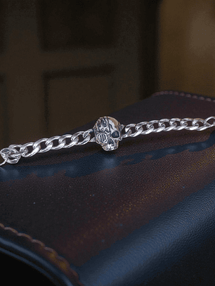 Pulsera de acero calavera cyborg 18 cm