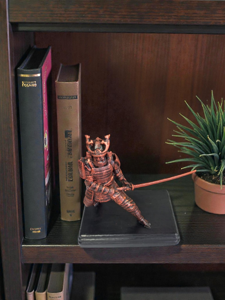 Figura Samurái Katana Larga color cobre 11.5cm 3