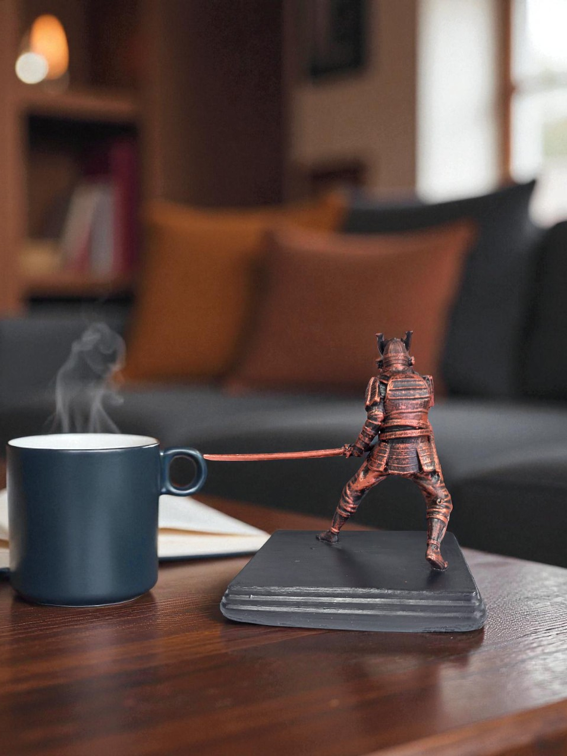 Figura Samurái Katana Larga color cobre 11.5cm 4