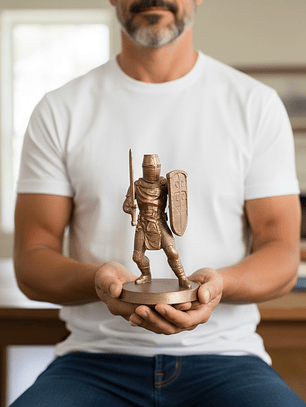 Figura Caballero Cruzado UC color Bronce 21.5cm