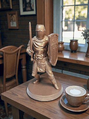 Figura Caballero Cruzado UC color Bronce 21.5cm