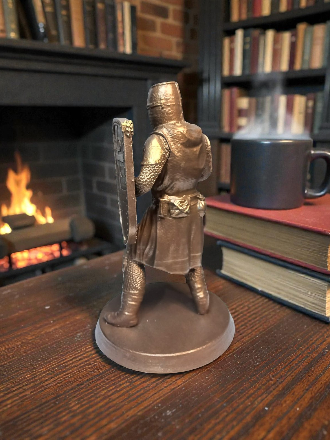 Figura Caballero Cruzado UC color Bronce 21.5cm 4