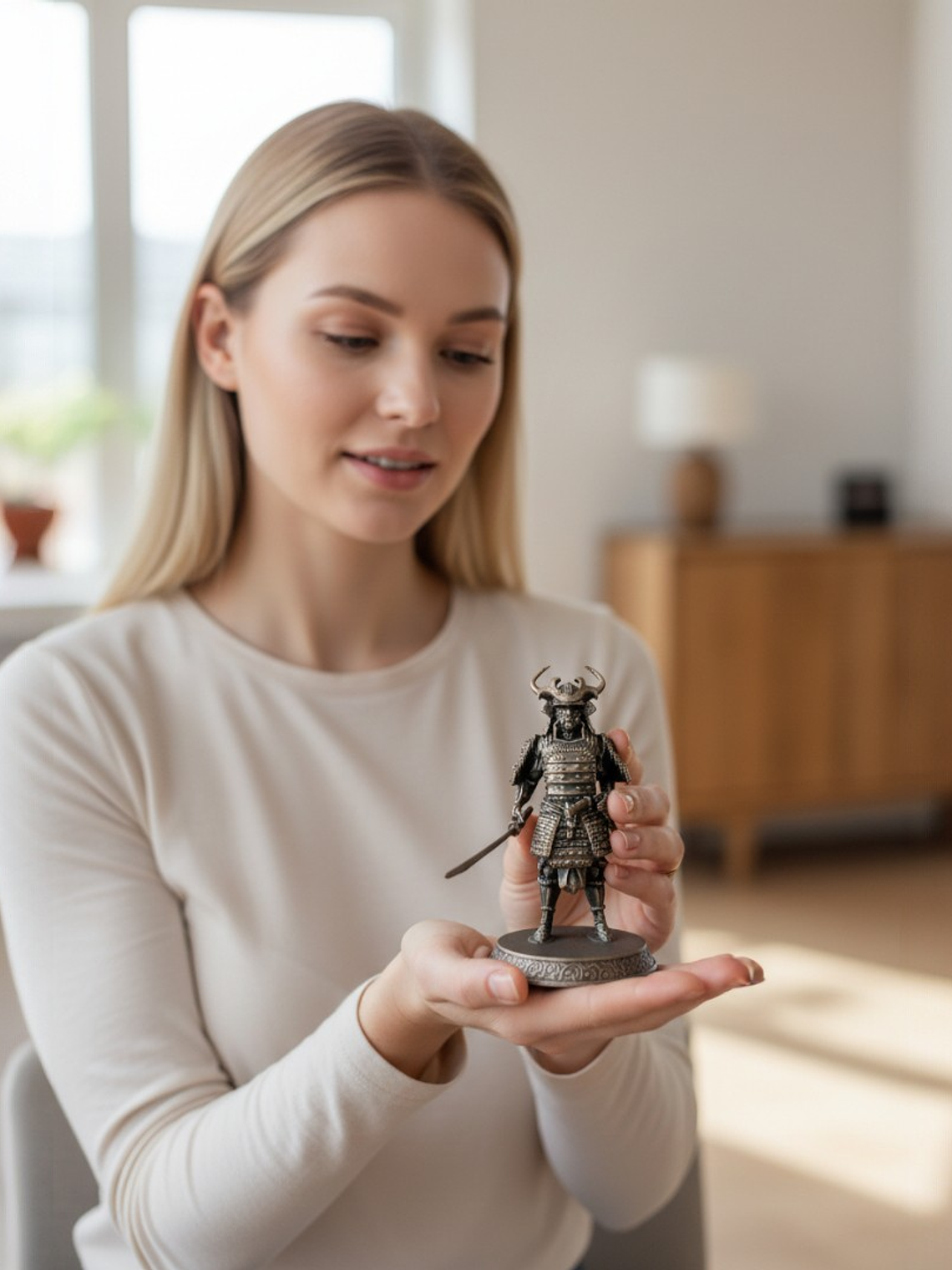 Figura Samurái color bronce envejecido 16 cm 2