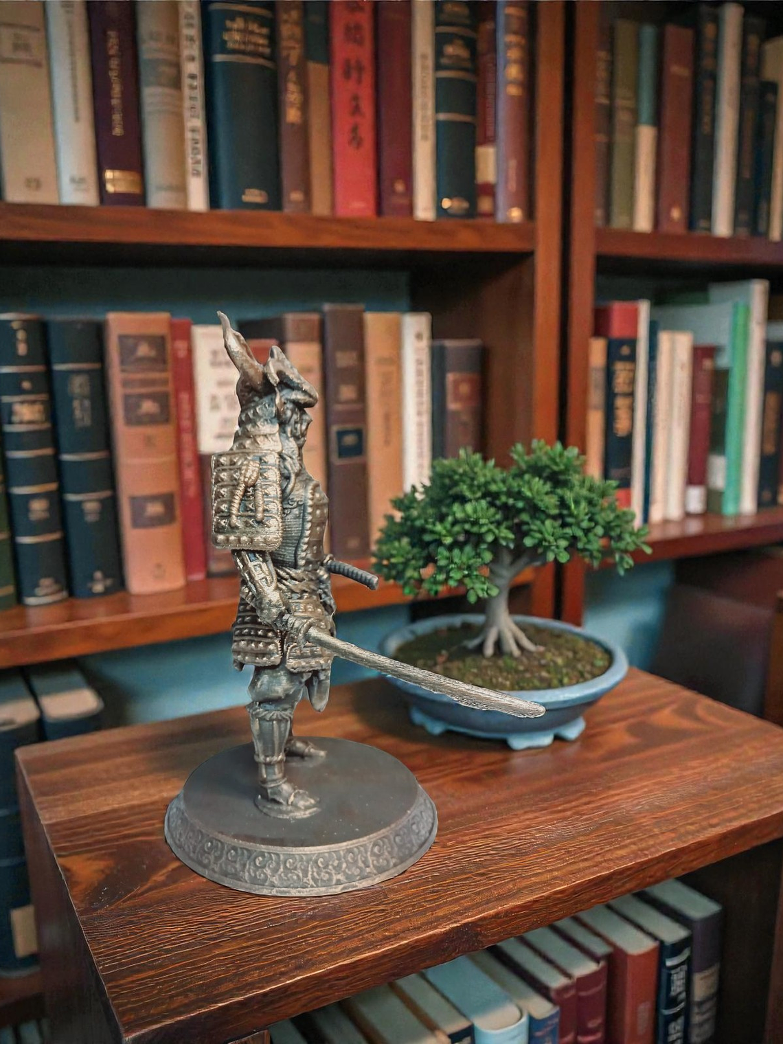 Figura Samurái color bronce envejecido 16 cm 3