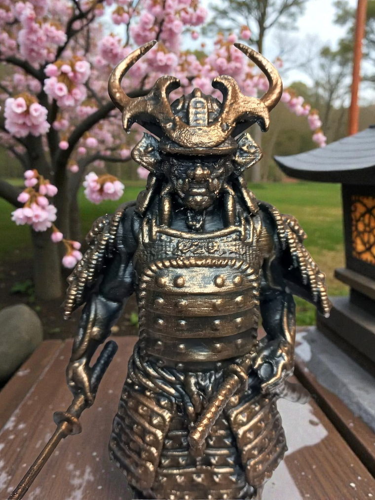 Figura Samurái color bronce envejecido 16 cm 6