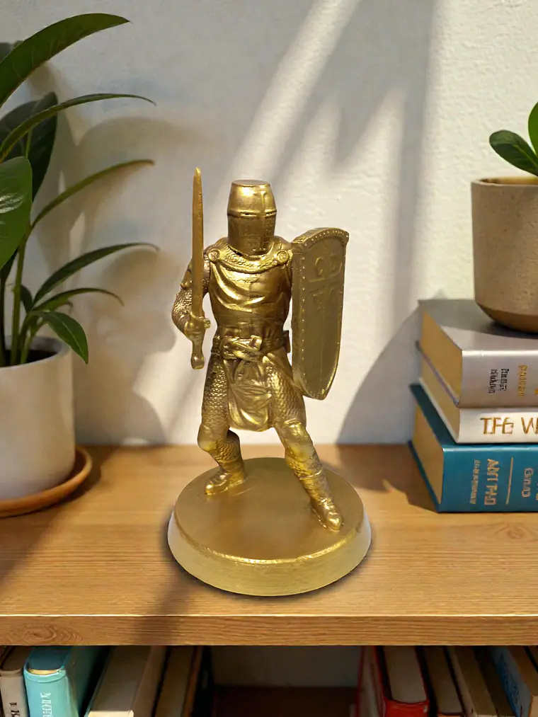 Figura Caballero Cruzado UC color dorado 16.5cm 2